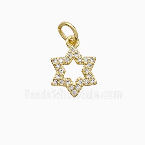 Copper Star Pendant Pave Zirconia 18K Gold Plated