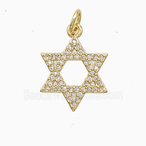 Copper Davidstar Pendant Pave Zirconia 18K Gold Plated