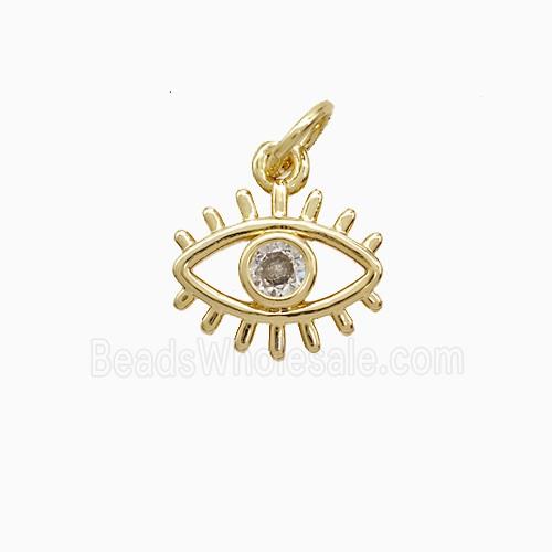Copper Eye Pendant Pave Zirconia 18K Gold Plated