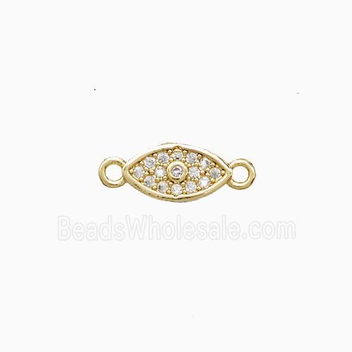 Copper Eye Connector Pave Zirconia 18K Gold Plated