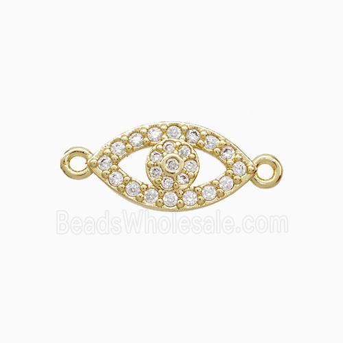 Copper Eye Connector Pave Zirconia 18K Gold Plated