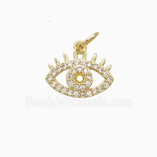Copper Eye Pendant Pave Zirconia 18K Gold Plated