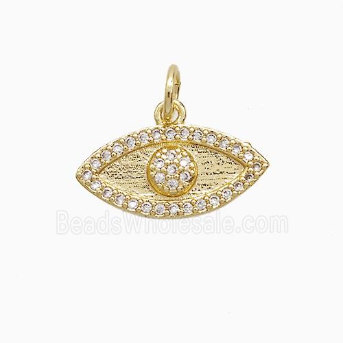 Copper Eye Pendant Pave Zirconia 18K Gold Plated