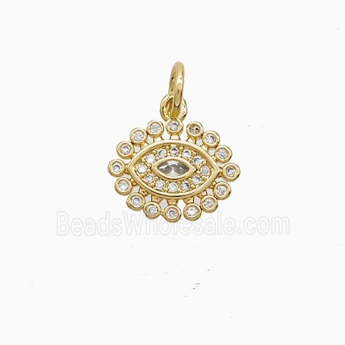 Copper Eye Pendant Pave Zirconia 18K Gold Plated