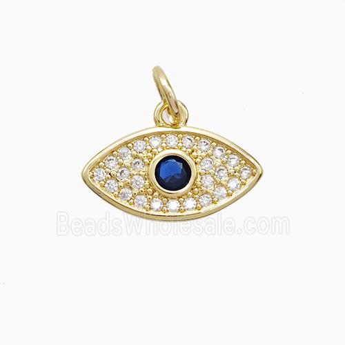 Copper Eye Pendant Pave Zirconia 18K Gold Plated