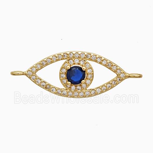Copper Eye Connector Pave Zirconia 18K Gold Plated