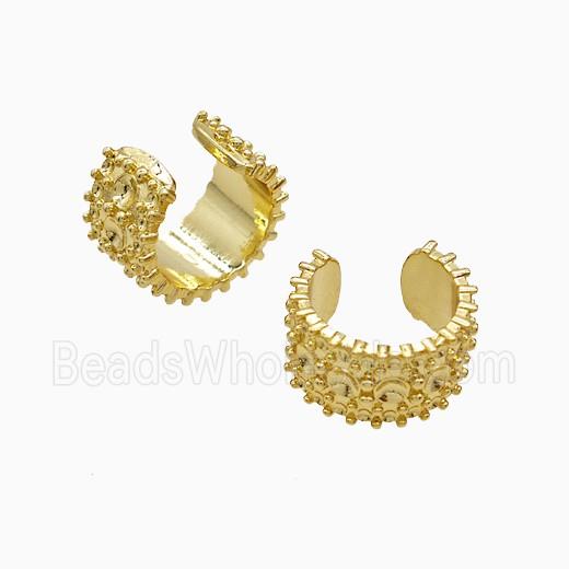 Copper Clip Earrings 18K Gold Plated