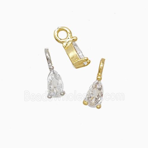 Copper Teardrop Pendant Pave Zirconia Mixed