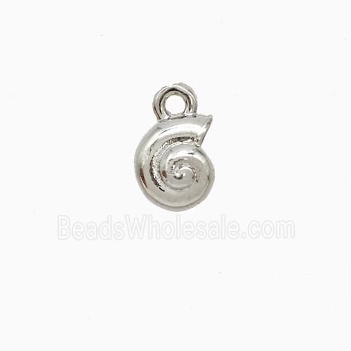 Copper Spiral Shell Pendant Platinum Plated