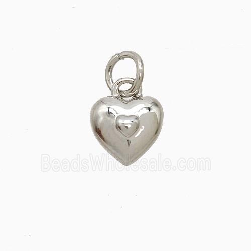 Copper Heart Pendant Platinum Plated
