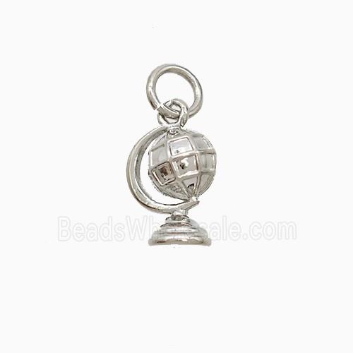 Copper Globe Pendant Platinum Plated