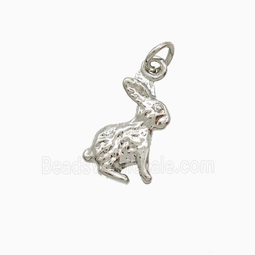 Copper Rabbit Pendant Platinum Plated