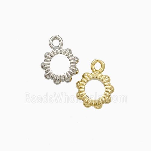 Copper Pendant Pave Zircon, Gold Plated