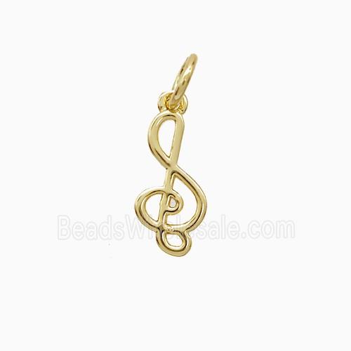 Musical Note Symbols Copper Pendant Gold Plated