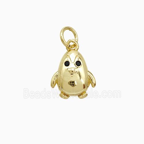 Copper Penguin Pendant Gold Plated