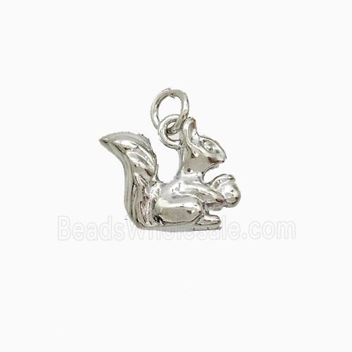 Copper Squirrel Pendant Platinum Plated