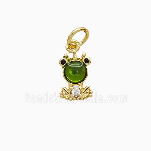 Copper Pendant Pave Zircon, Gold Plated