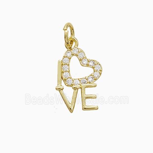 Copper Pendant Pave Zircon, Gold Plated