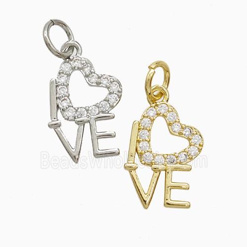 Copper Pendant Pave Zircon, Gold Plated