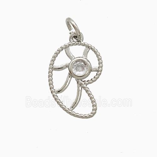 Copper Pendant Pave Zircon, Gold Plated