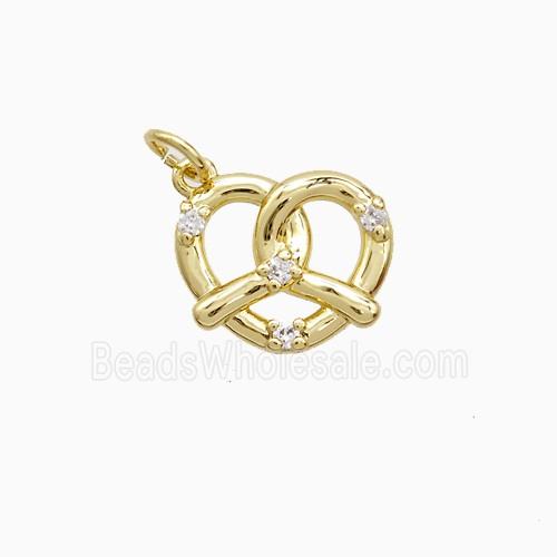 Copper Pendant Pave Zircon, Gold Plated