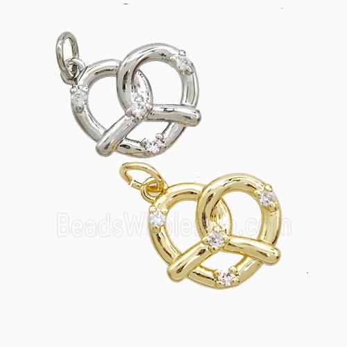Copper Pendant Pave Zircon, Gold Plated