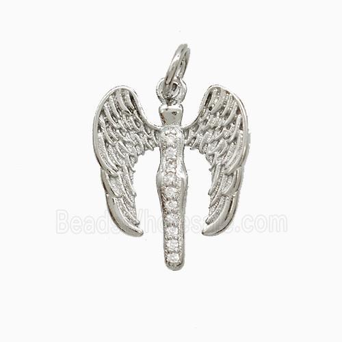 Copper Pendant Pave Zircon, Gold Plated