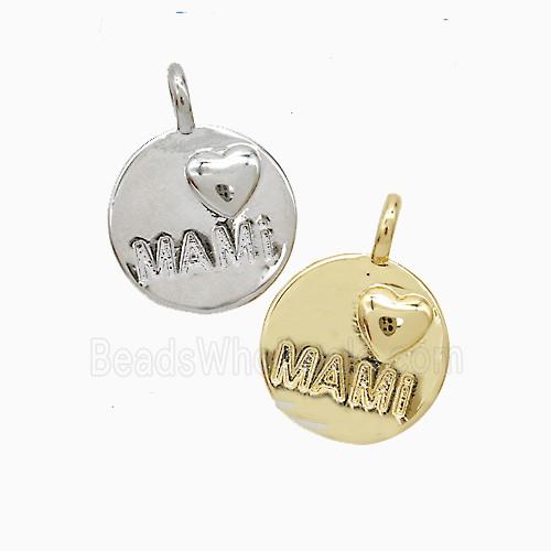 Copper Pendant Pave Zircon, Gold Plated