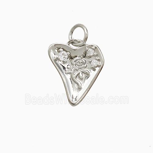Copper Pendant Pave Zircon, Gold Plated