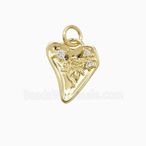 Copper Pendant Pave Zircon, Gold Plated