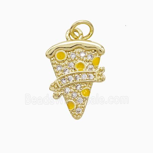Copper Pendant Pave Zircon, Gold Plated