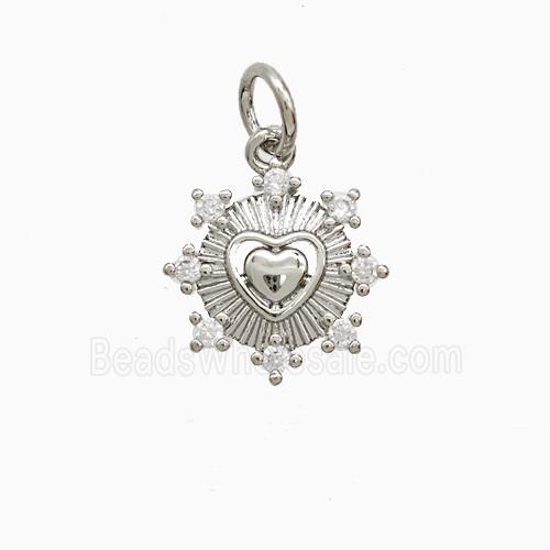 Copper Pendant Pave Zircon, Gold Plated