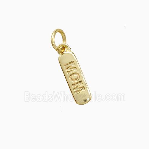 Copper Pendant Pave Zircon, Gold Plated
