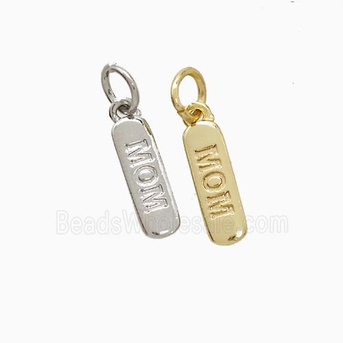 Copper Pendant Pave Zircon, Gold Plated