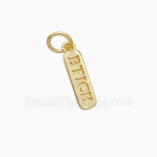 Copper Pendant Pave Zircon, Gold Plated