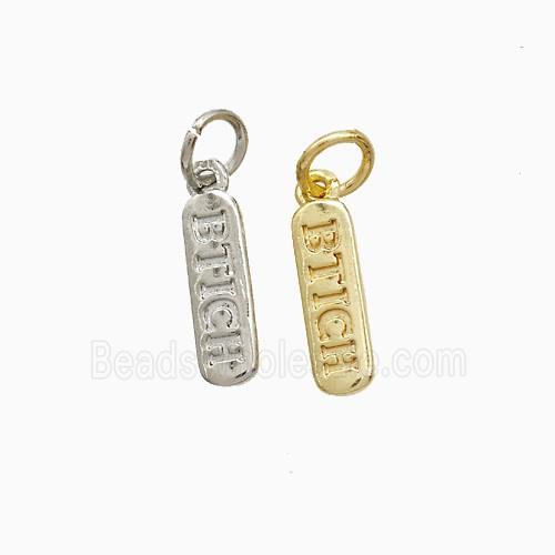 Copper Pendant Pave Zircon, Gold Plated