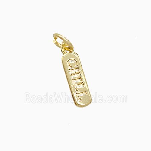 Copper Pendant Pave Zircon, Gold Plated