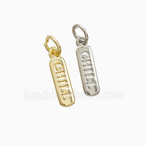 Copper Pendant Pave Zircon, Gold Plated