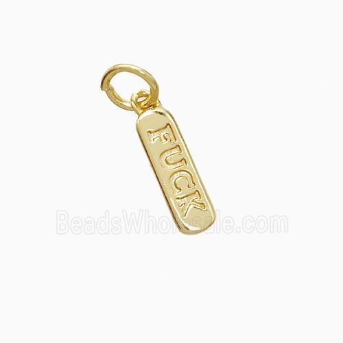 Copper Pendant Pave Zircon, Gold Plated