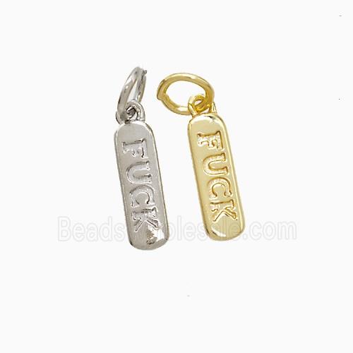 Copper Pendant Pave Zircon, Gold Plated