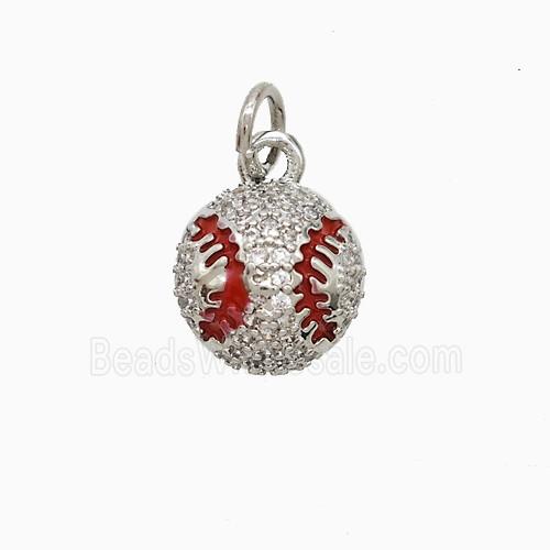 Copper Pendant Pave Zircon, Gold Plated