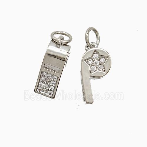 Copper Pendant Pave Zircon, Gold Plated