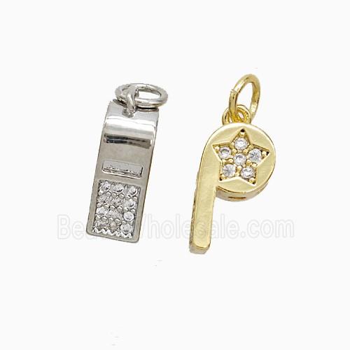 Copper Pendant Pave Zircon, Gold Plated