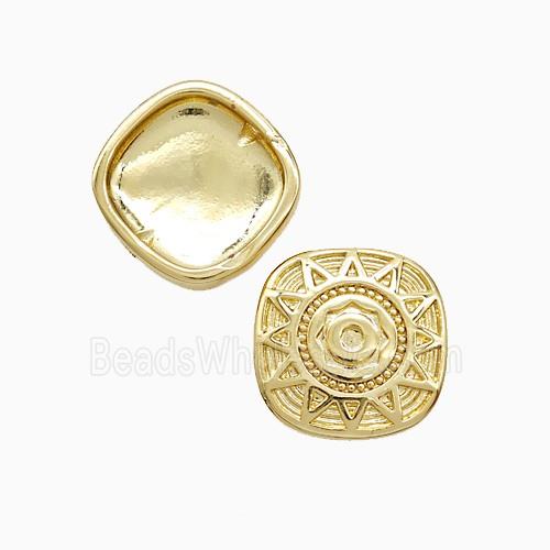 Copper Pendant Pave Zircon, Gold Plated