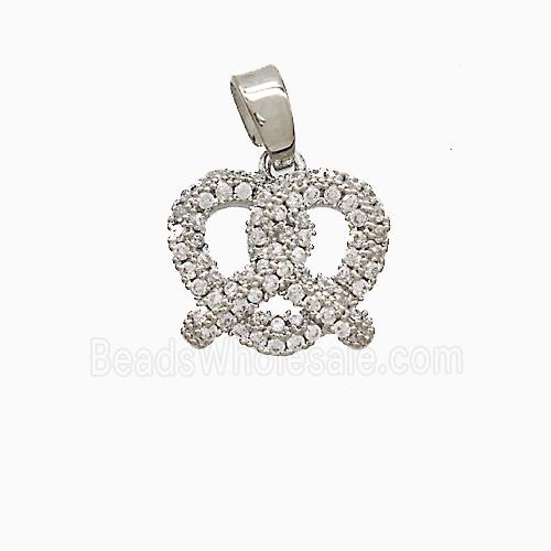 Copper Pendant Pave Zircon, Gold Plated