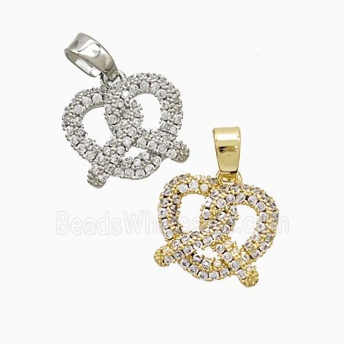 Copper Pendant Pave Zircon, Gold Plated