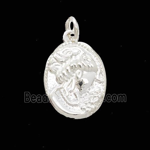 Copper Pendant Pave Zircon, Gold Plated