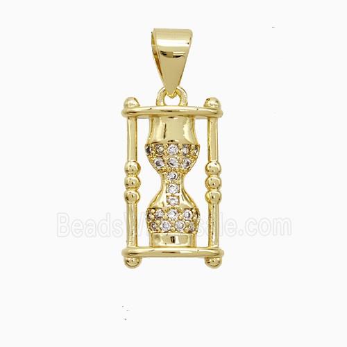 Copper Pendant Pave Zircon, Gold Plated
