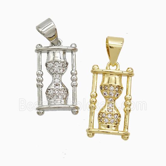 Copper Pendant Pave Zircon, Gold Plated