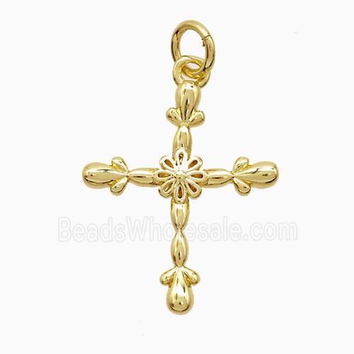 Copper Pendant Pave Zircon, Gold Plated